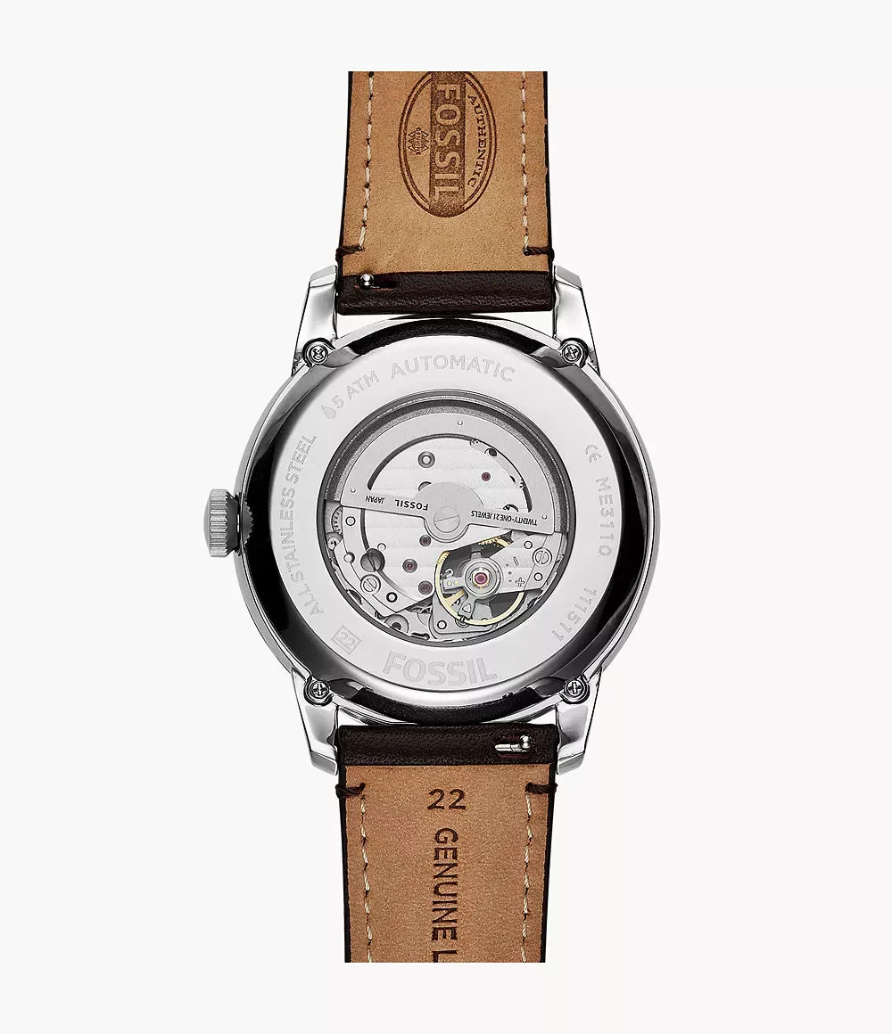 Fossil Townsman Automatic Brown Leather 44mm Mens Watch