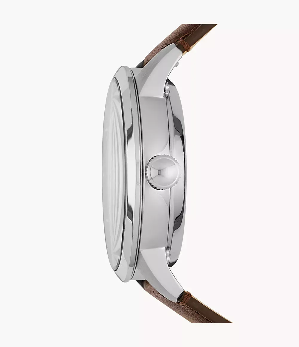 Fossil Townsman Automatic Brown Leather 44mm Mens Watch