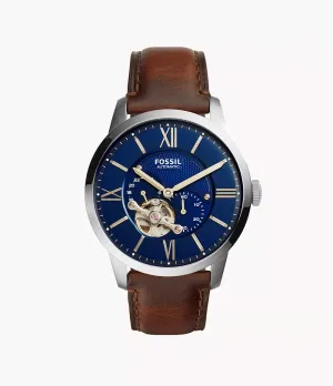 Fossil Townsman Automatic Brown Leather 44mm Mens Watch