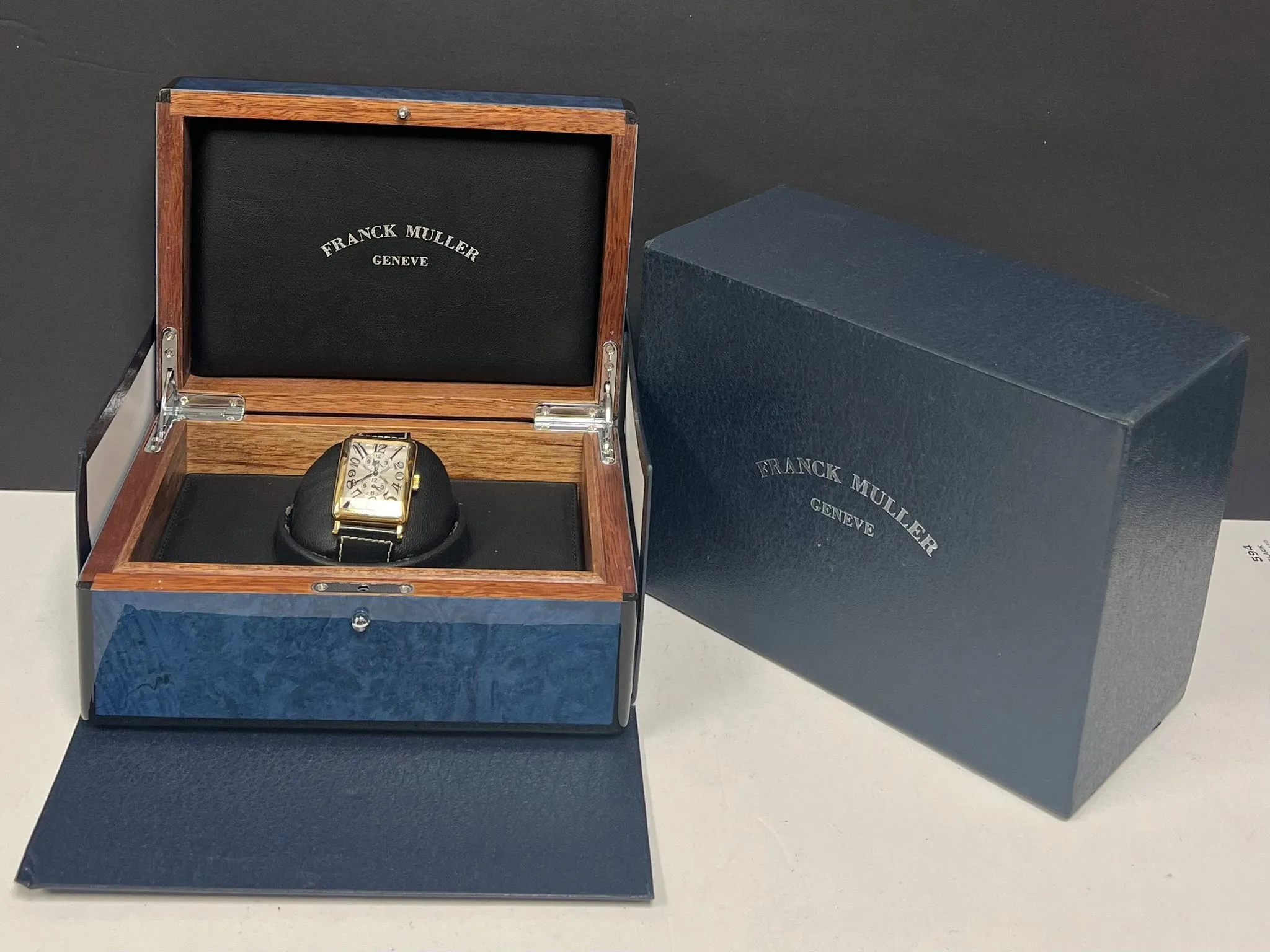 Franck Muller Long Island Master Banker 18K Yellow Gold 1200MB Silver Dial Automatic Men's Watch