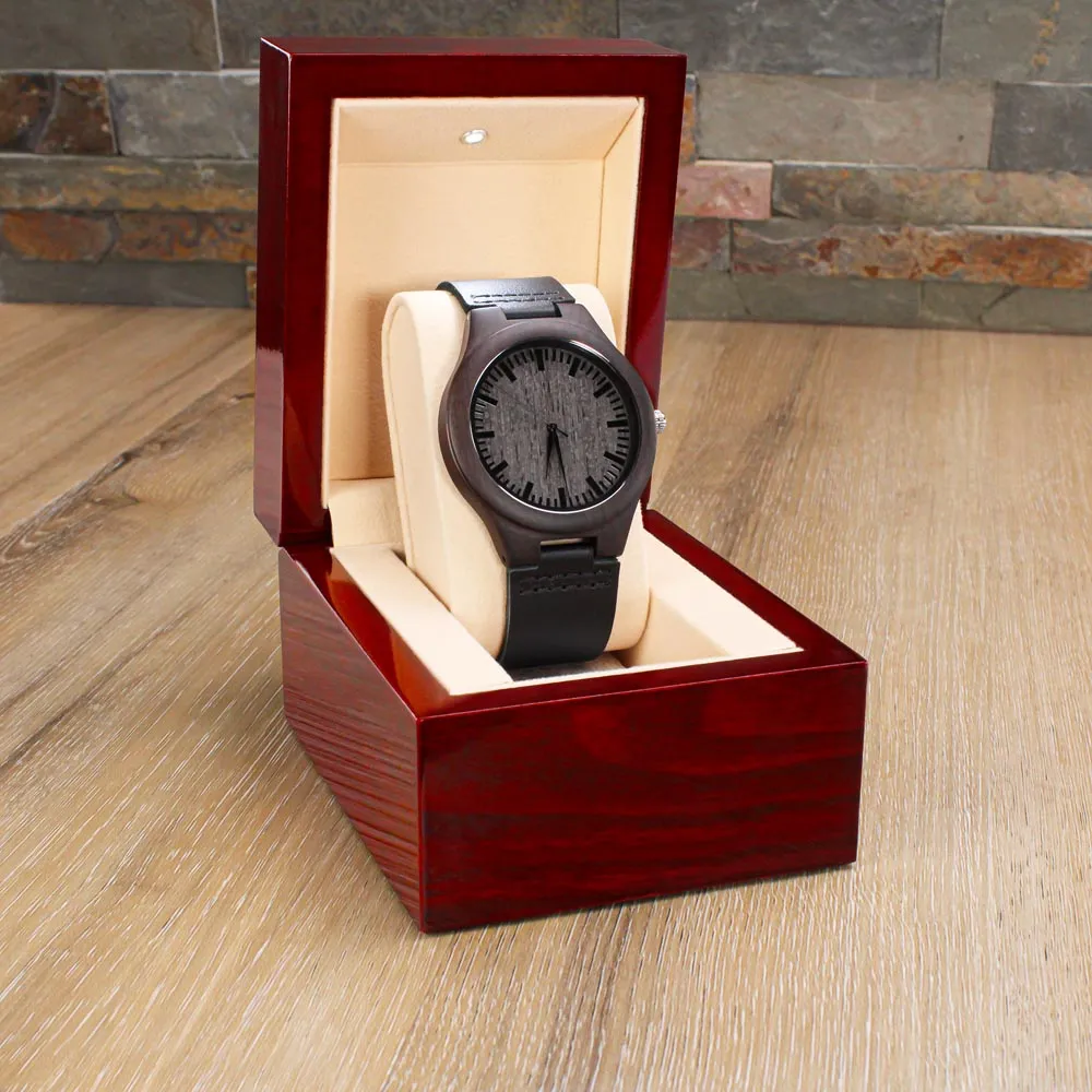 Gift For Motorcycle Brothers, Engraved Mens Wood Watch