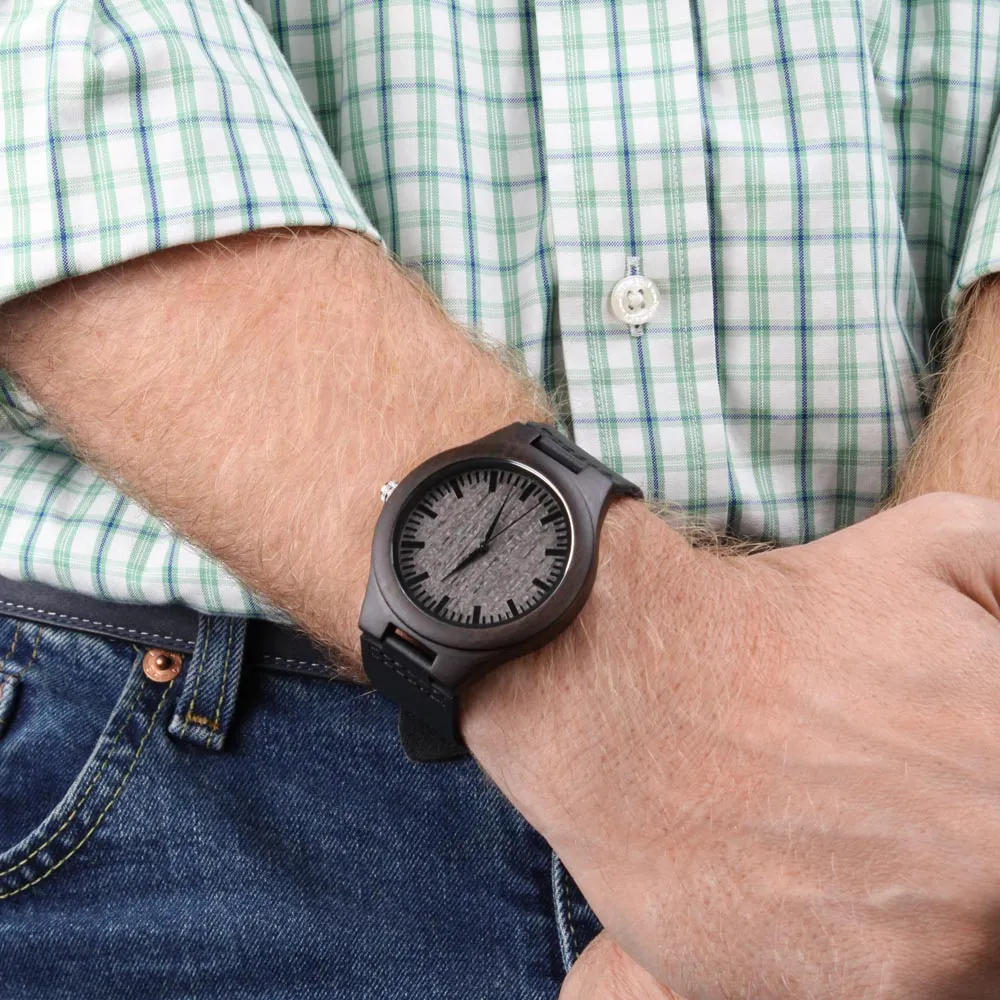 Gift For Motorcycle Brothers, Engraved Mens Wood Watch