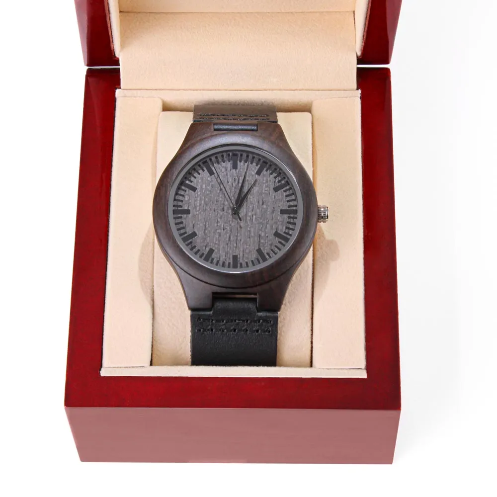 Gift For Motorcycle Brothers, Engraved Mens Wood Watch
