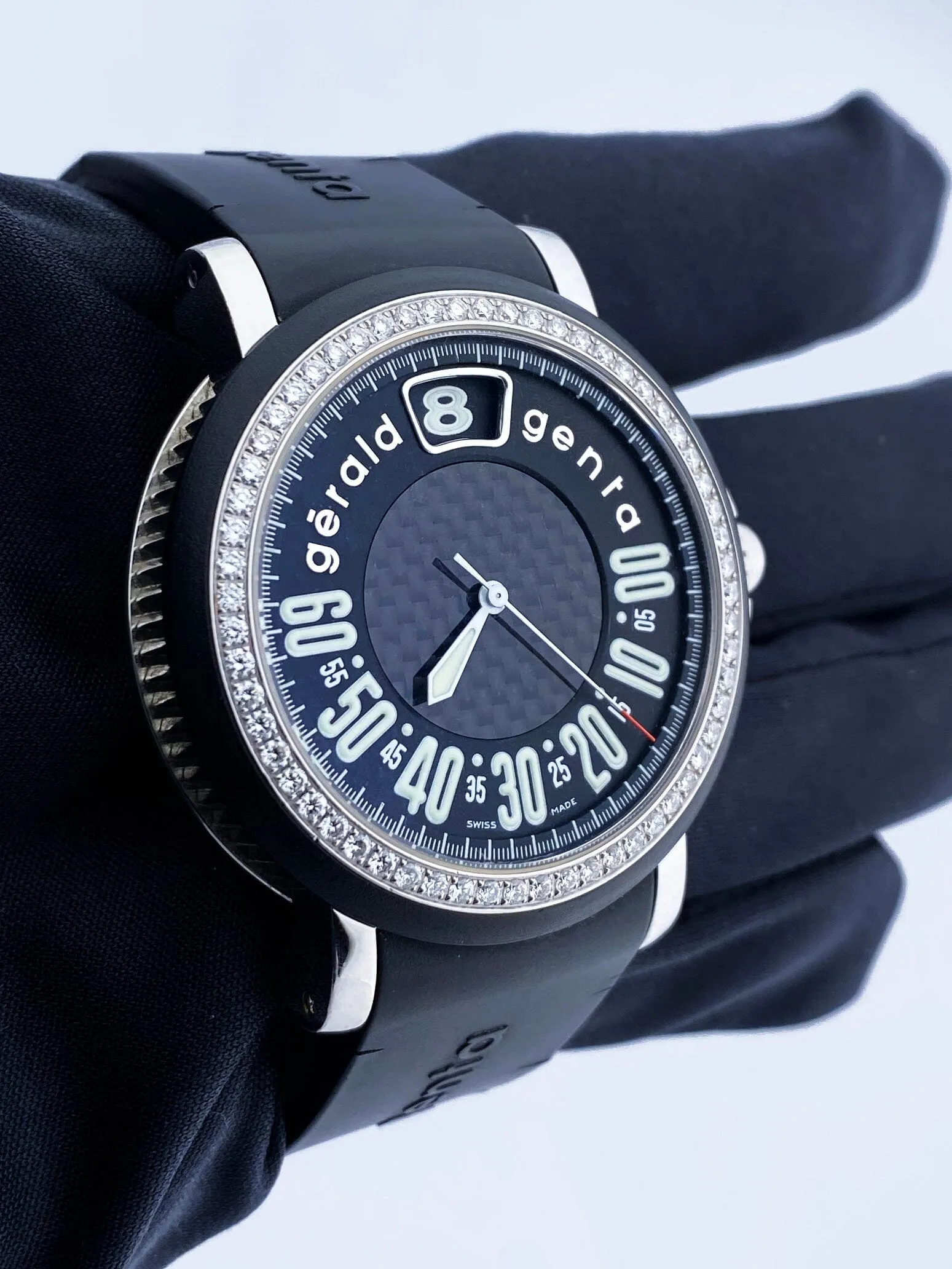 Gérald Genta Retro Sport RSP.X.10 Diamonds Dial Mens Watch Box Papers