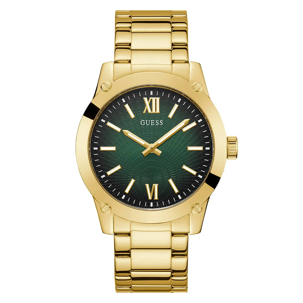 Guess Men's Watch Gold Tone Case Quartz