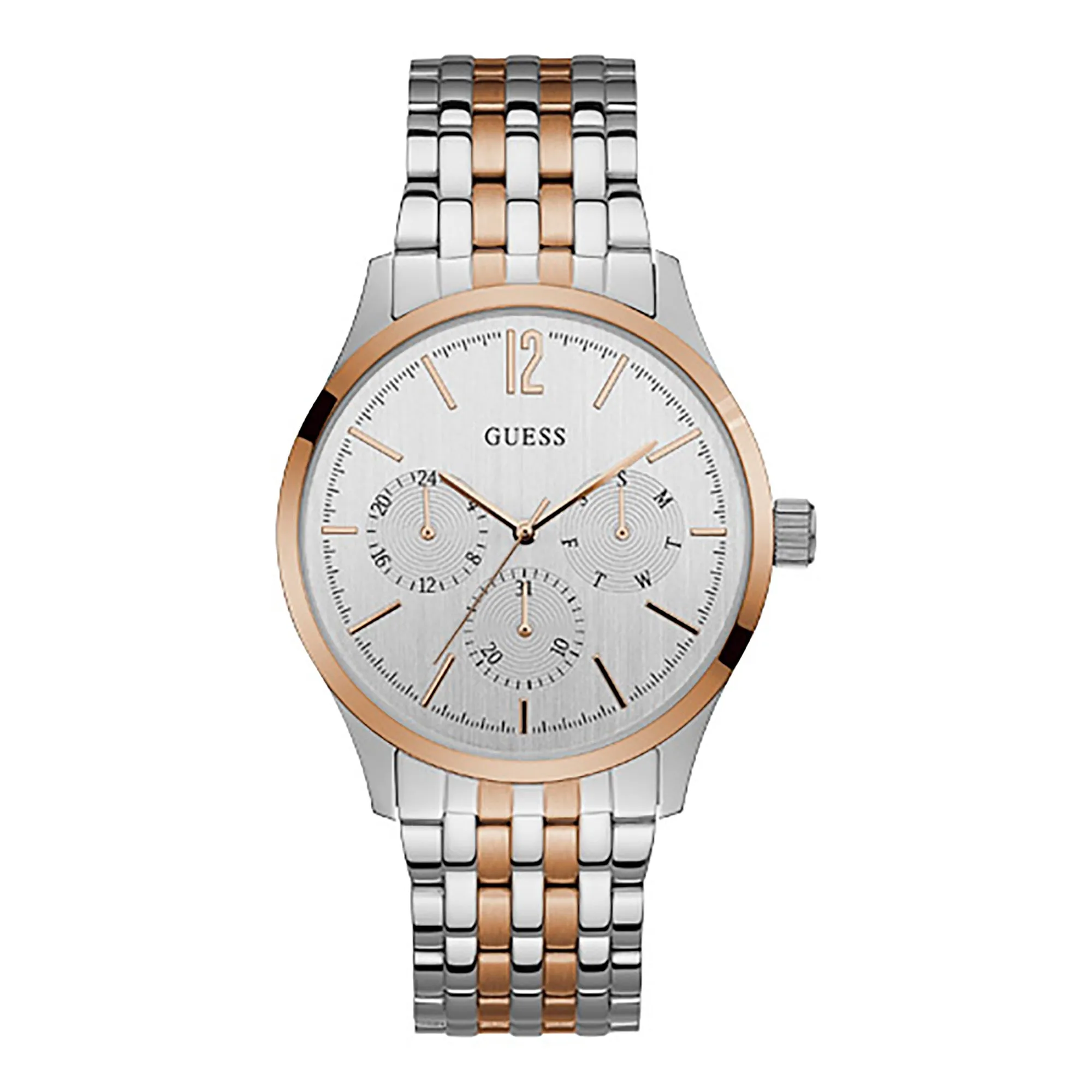 Guess Men's Watch Silver Tone/Rose Gold Tone Case Quartz