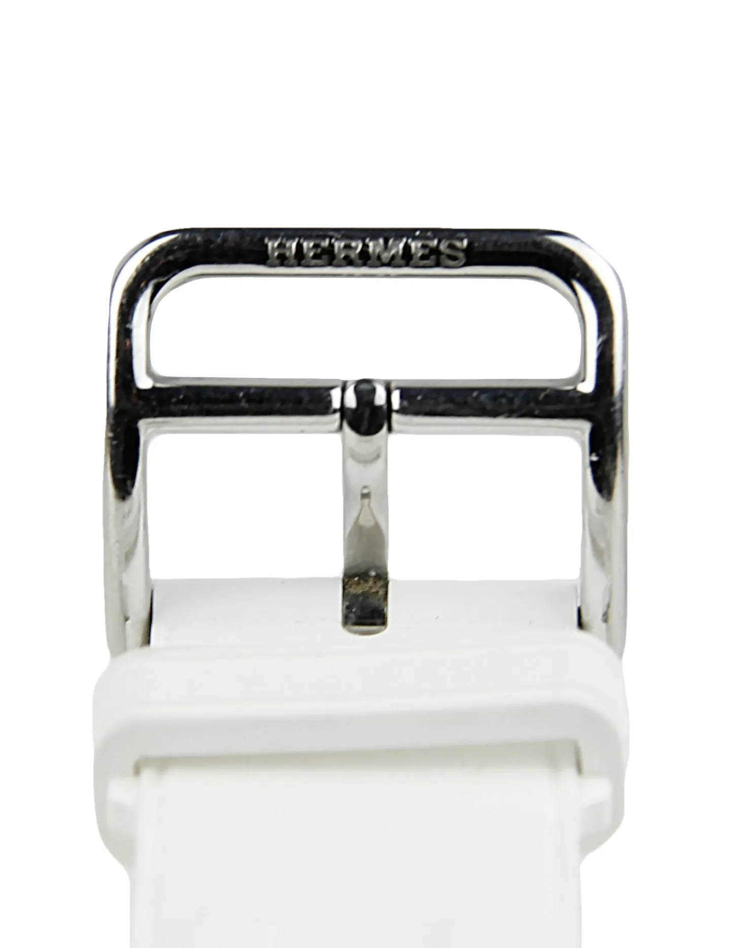 Hermes 36mm Quartz Clipper Watch w/ Diamonds & White Rubber Band