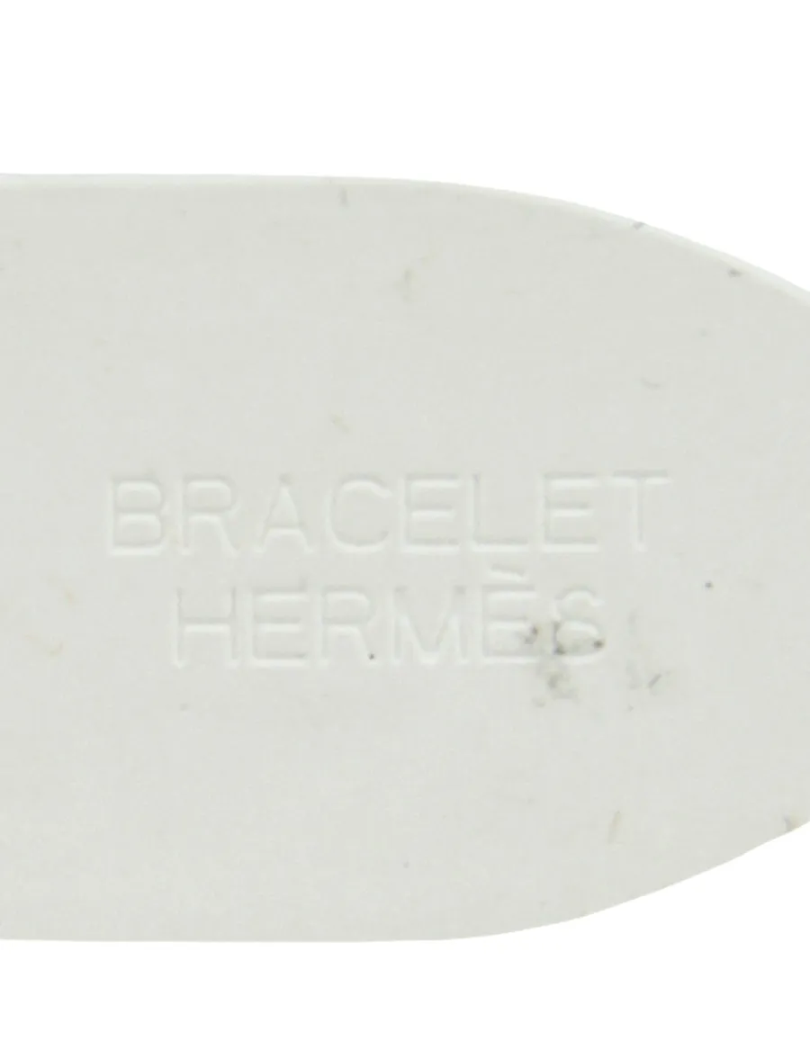 Hermes 36mm Quartz Clipper Watch w/ Diamonds & White Rubber Band