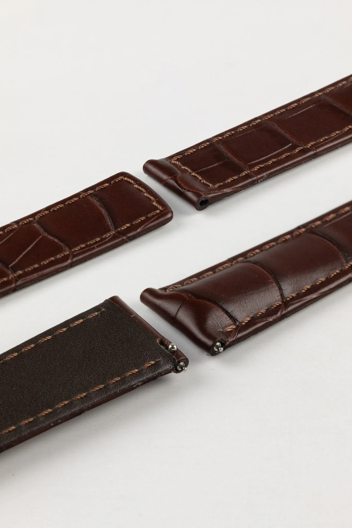 Hirsch SPEED Alligator Deployment Watch Strap in BROWN