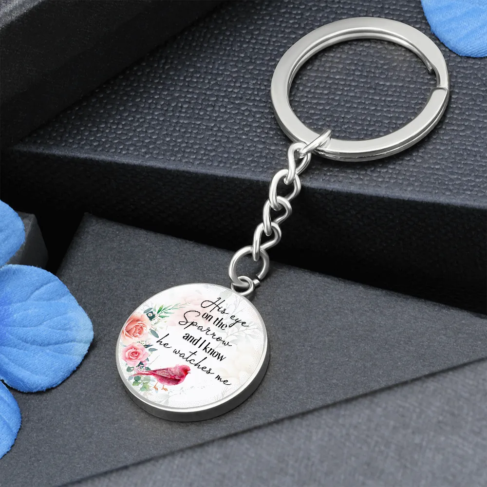 I know he watches me-Bible Verse Keychain