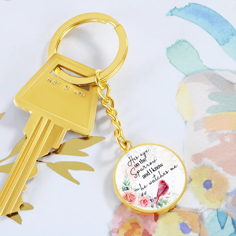 I know he watches me-Bible Verse Keychain