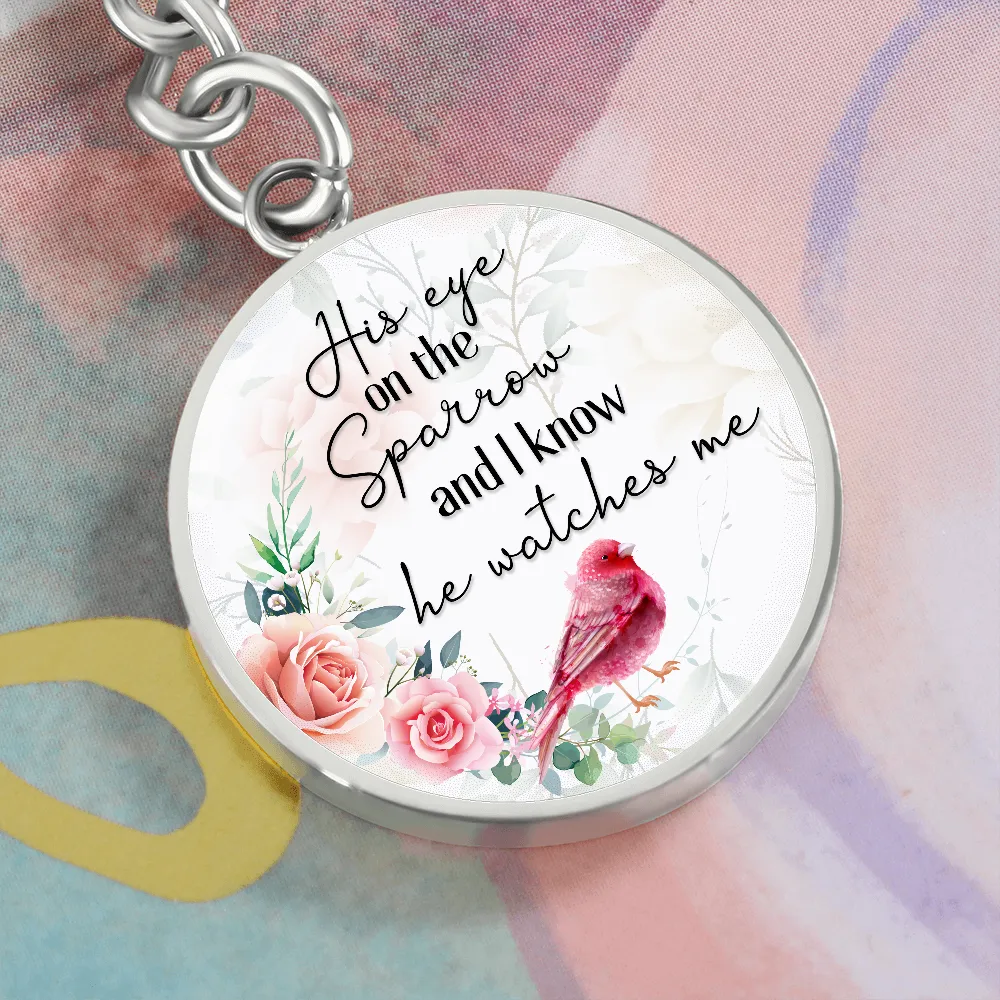 I know he watches me-Bible Verse Keychain