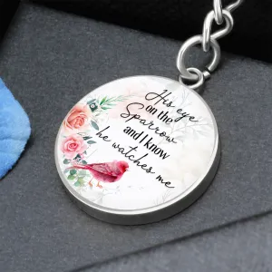 I know he watches me-Bible Verse Keychain
