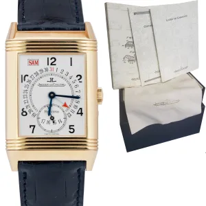 Jaeger LeCoultre Reverso Date 18k Rose Gold Mechanical Watch 270.2.36 FULL SET
