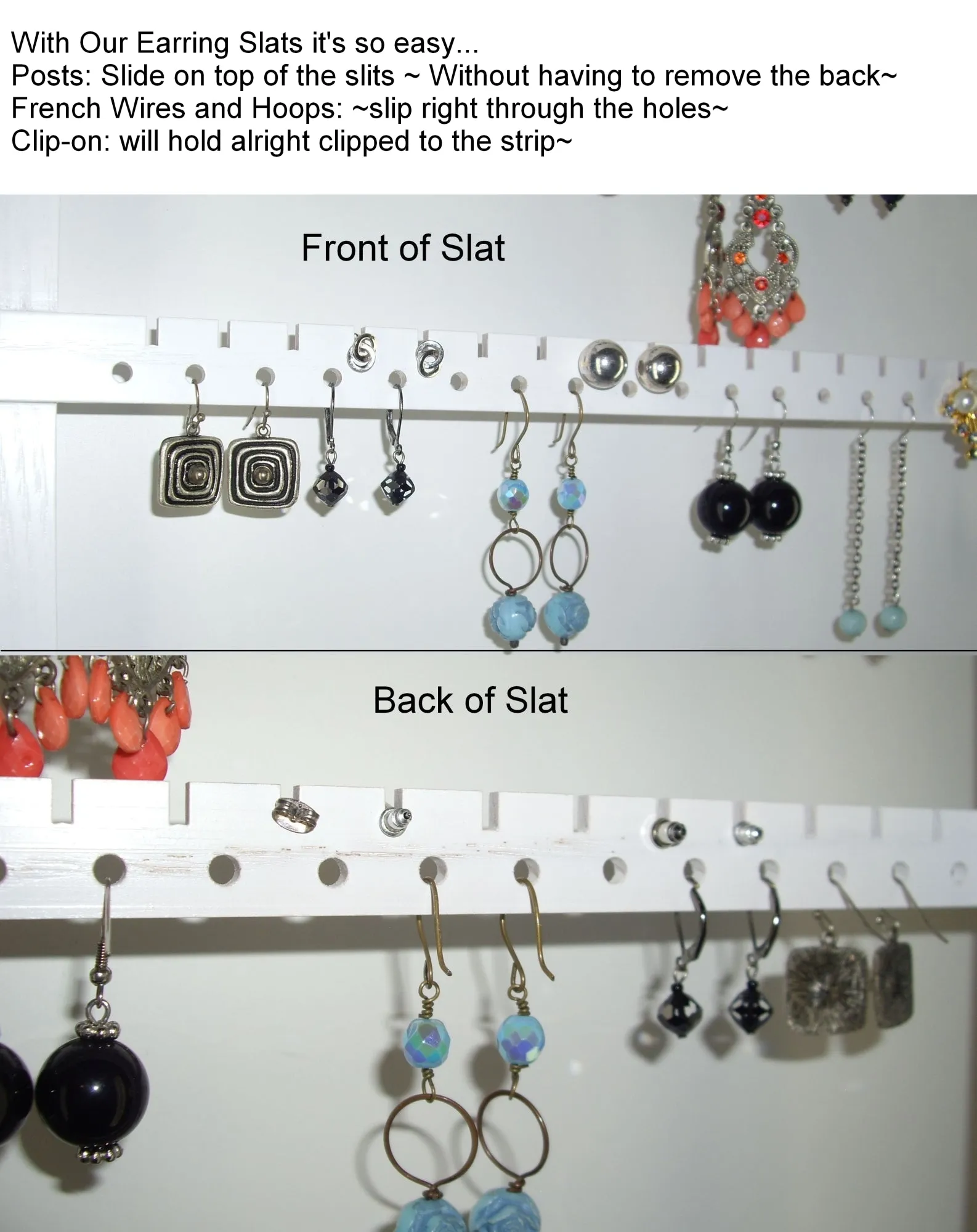 Jewelry Organizer Ring Holder White