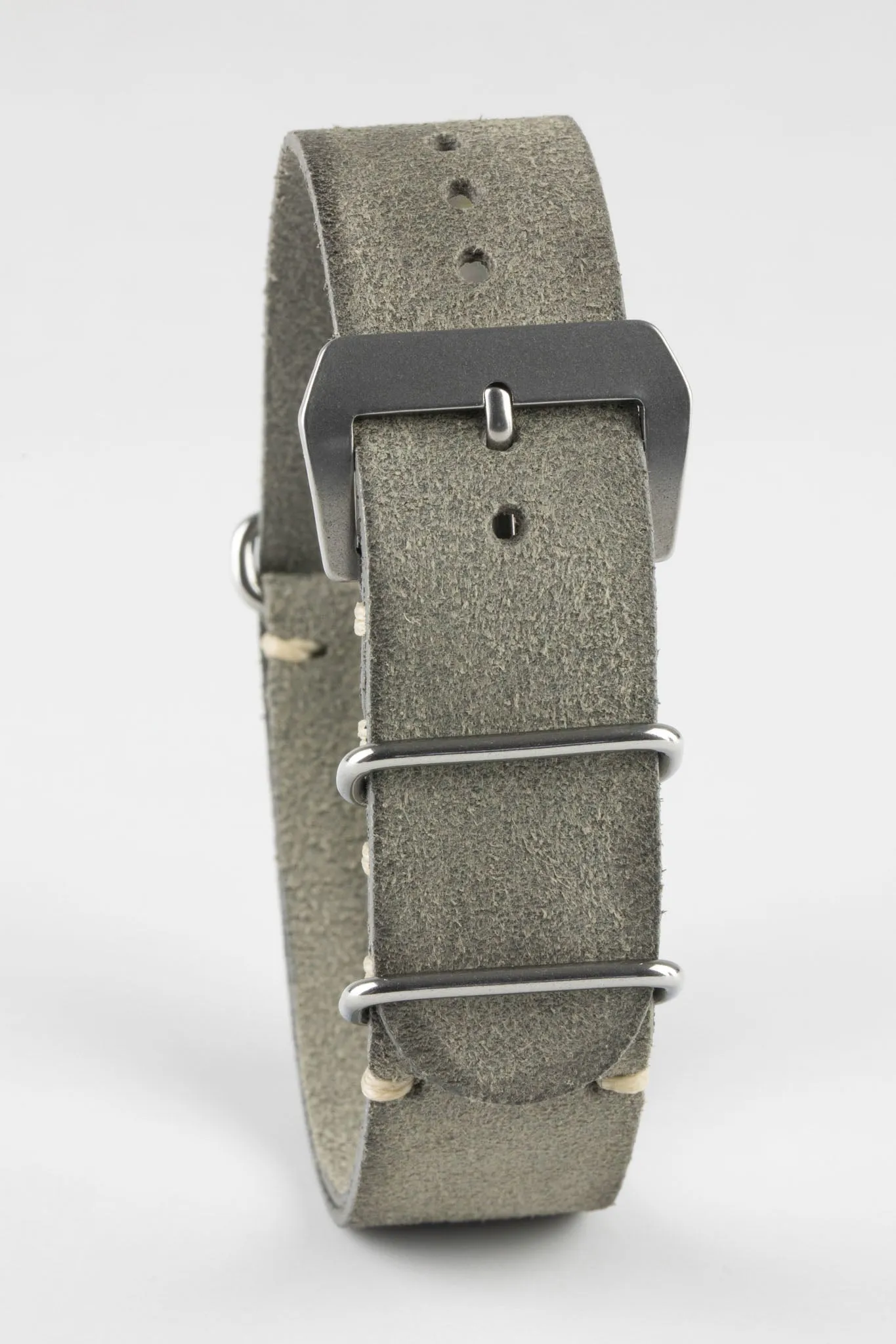 JPM Italian Leather One-Piece Watch Strap in TASSO GREY