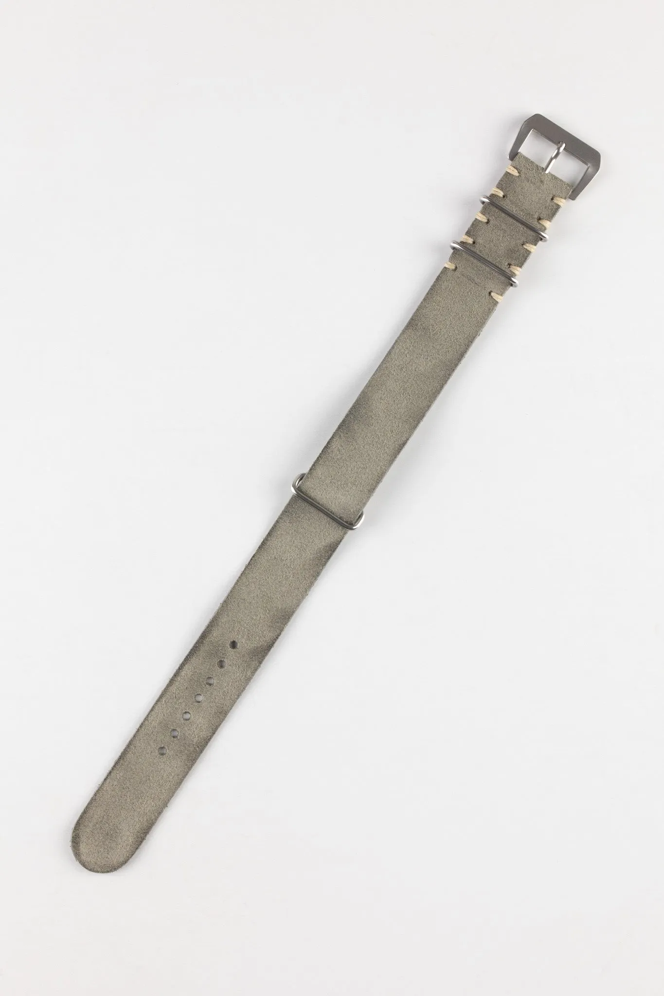 JPM Italian Leather One-Piece Watch Strap in TASSO GREY