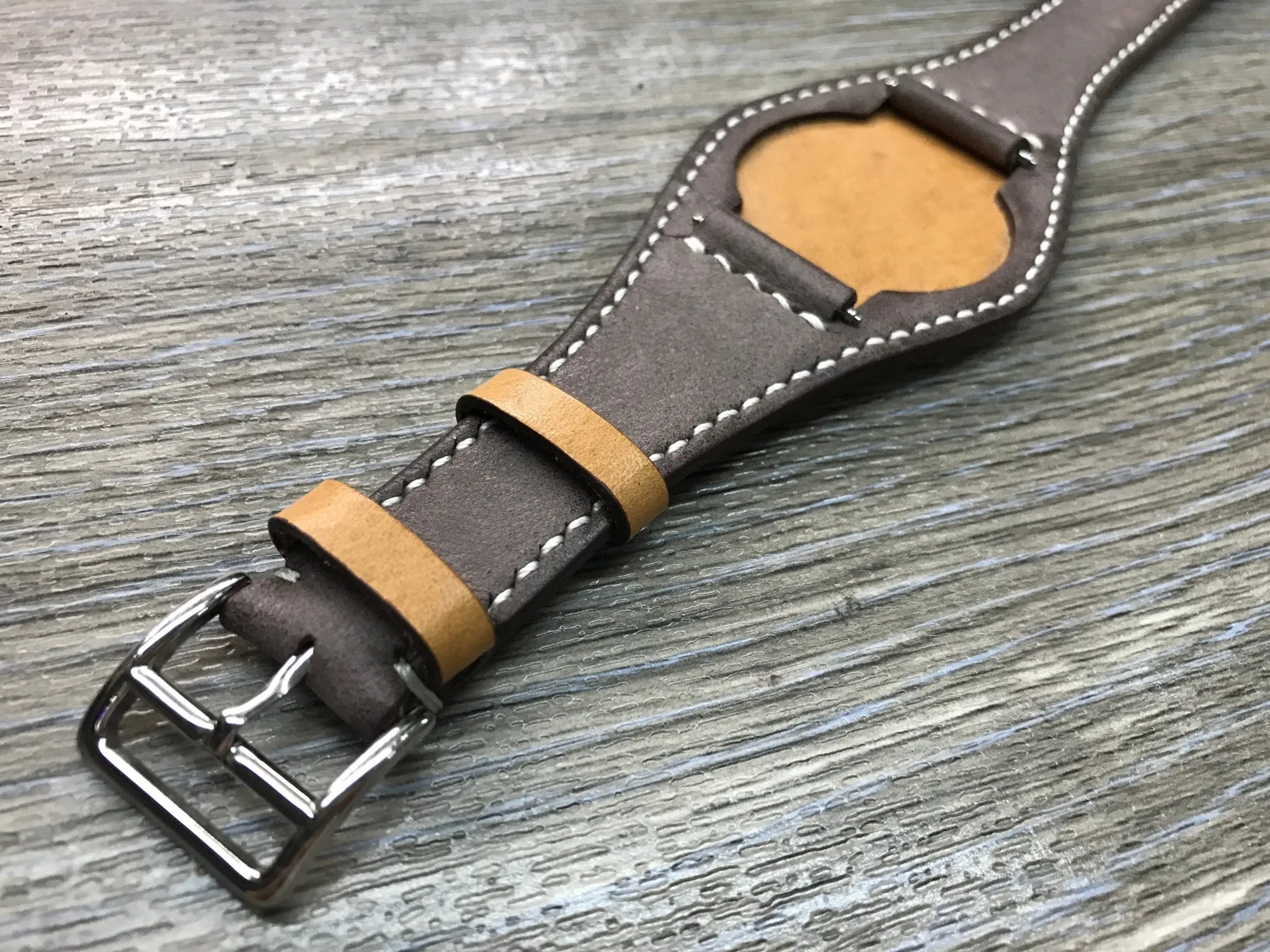 Leather Watch Strap 20mm, 18mm Bund Strap, Vintage Brown Leather Watch Band 19mm 22mm, Christmas Gift Ideas for husband, Wrist Watch Band