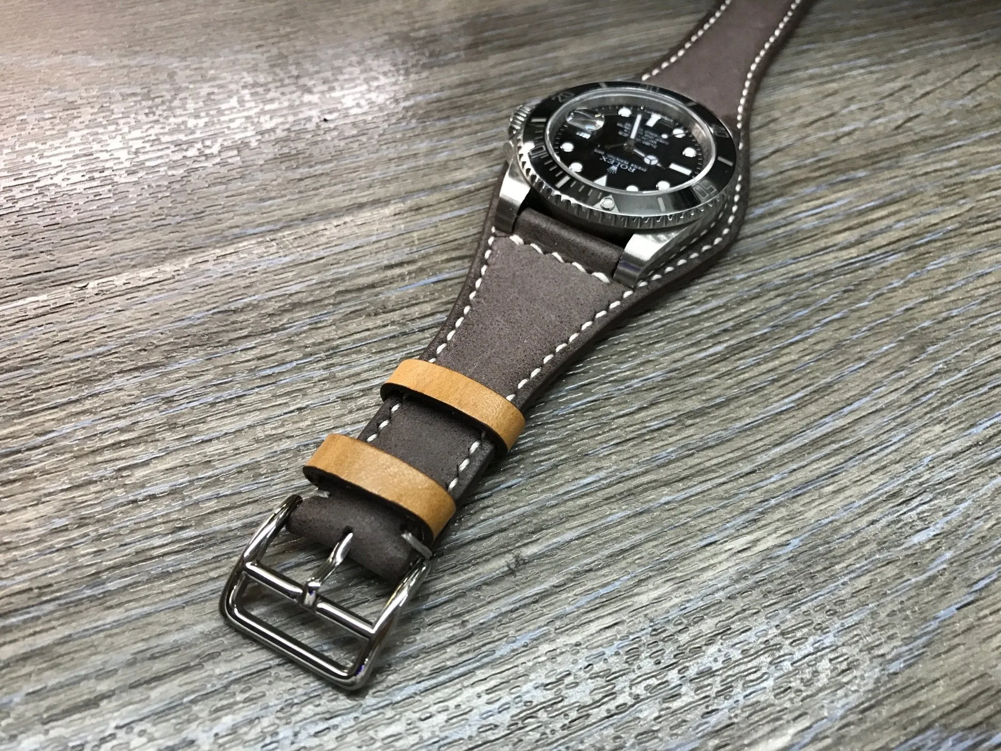 Leather Watch Strap 20mm, 18mm Bund Strap, Vintage Brown Leather Watch Band 19mm 22mm, Christmas Gift Ideas for husband, Wrist Watch Band