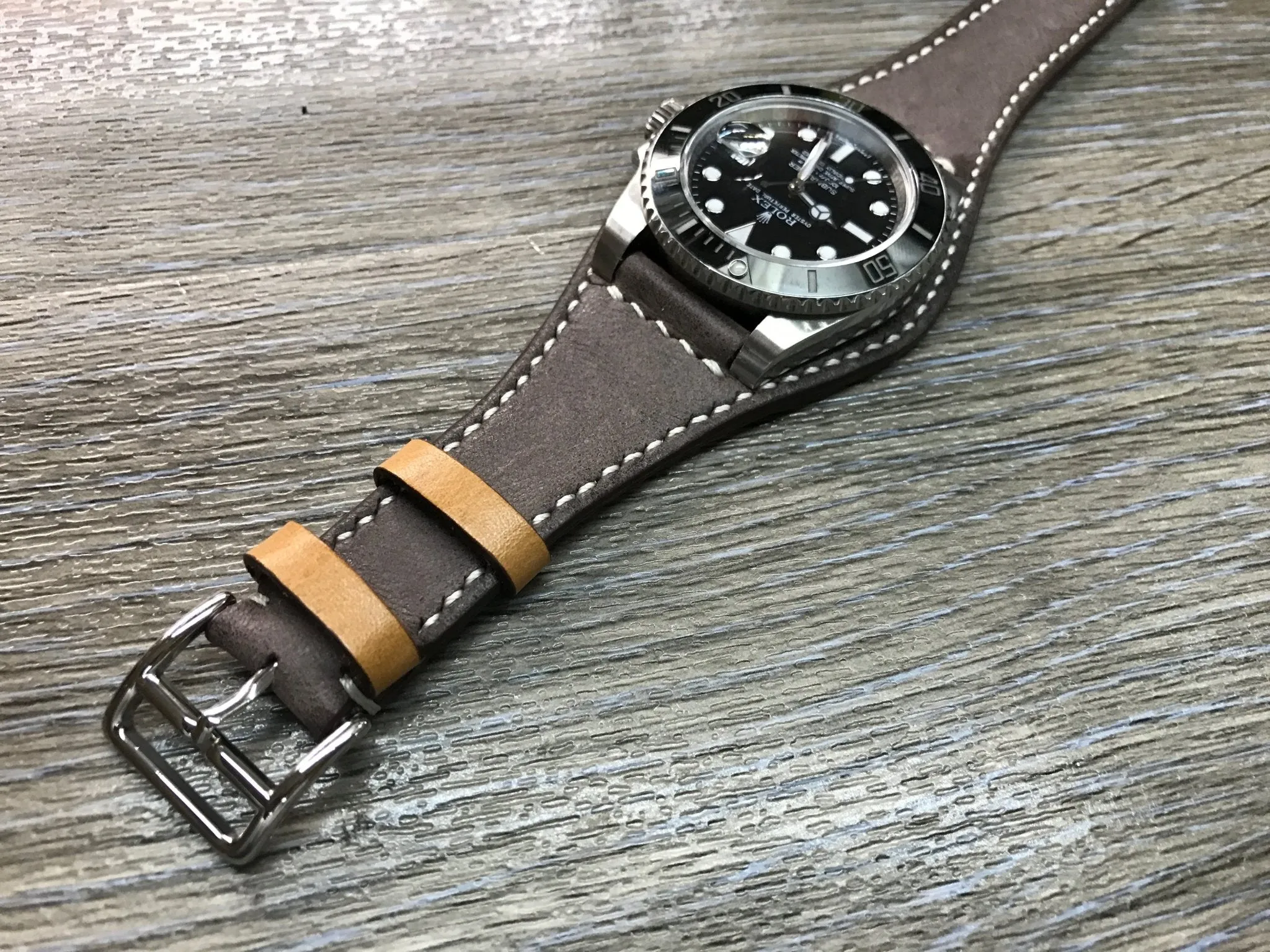 Leather Watch Strap 20mm, 18mm Bund Strap, Vintage Brown Leather Watch Band 19mm 22mm, Christmas Gift Ideas for husband, Wrist Watch Band