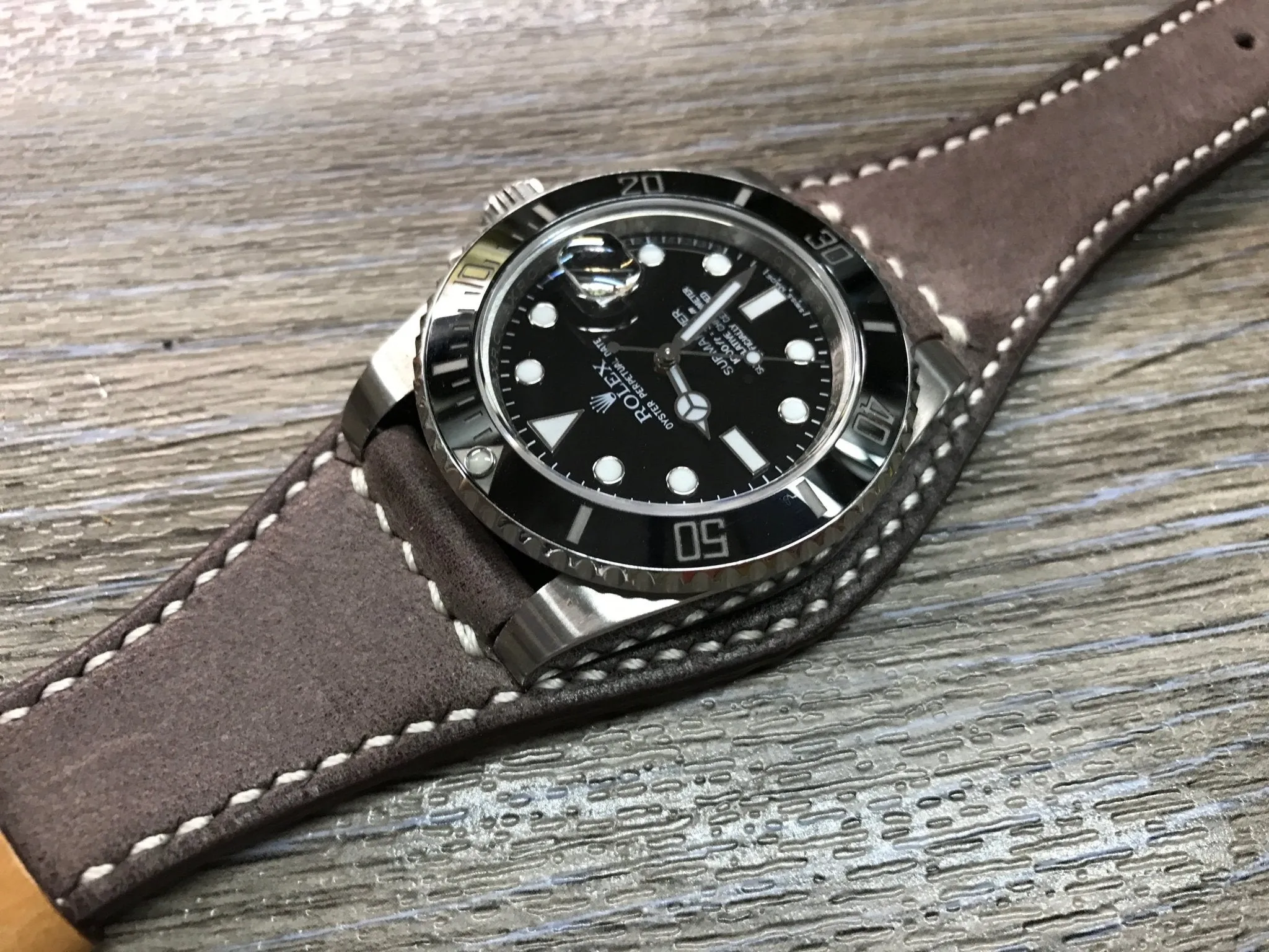 Leather Watch Strap 20mm, 18mm Bund Strap, Vintage Brown Leather Watch Band 19mm 22mm, Christmas Gift Ideas for husband, Wrist Watch Band