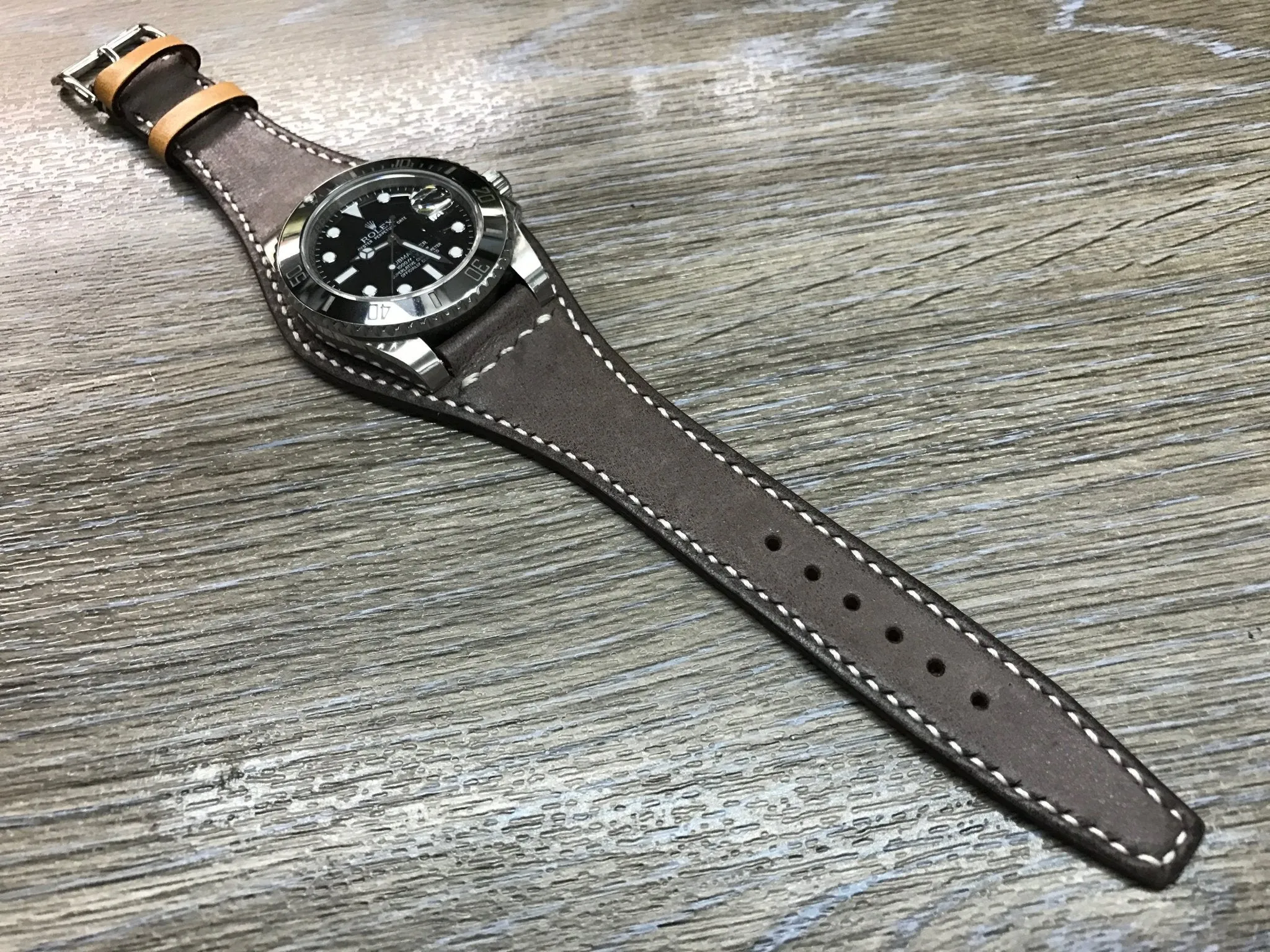 Leather Watch Strap 20mm, 18mm Bund Strap, Vintage Brown Leather Watch Band 19mm 22mm, Christmas Gift Ideas for husband, Wrist Watch Band