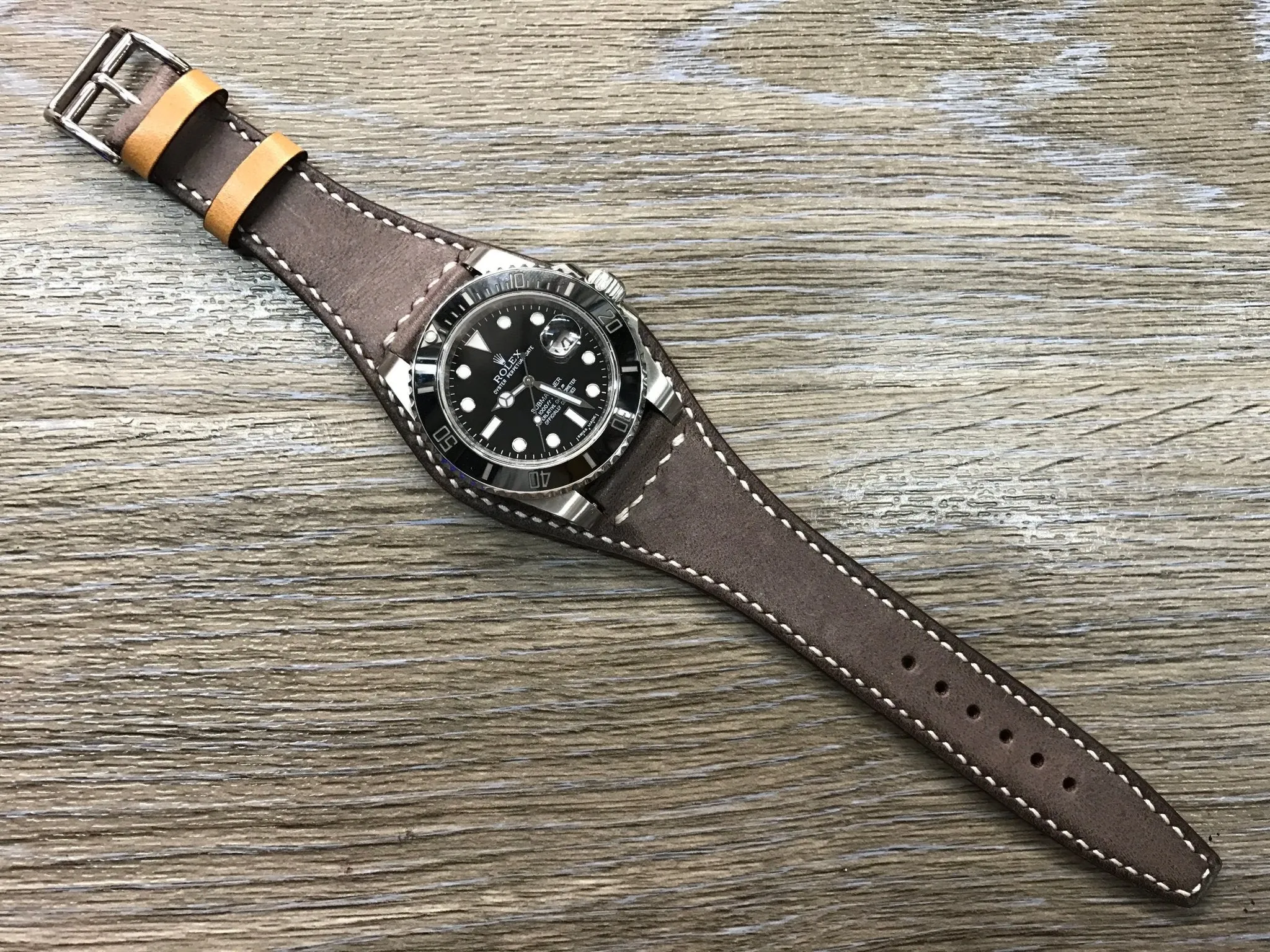 Leather Watch Strap 20mm, 18mm Bund Strap, Vintage Brown Leather Watch Band 19mm 22mm, Christmas Gift Ideas for husband, Wrist Watch Band