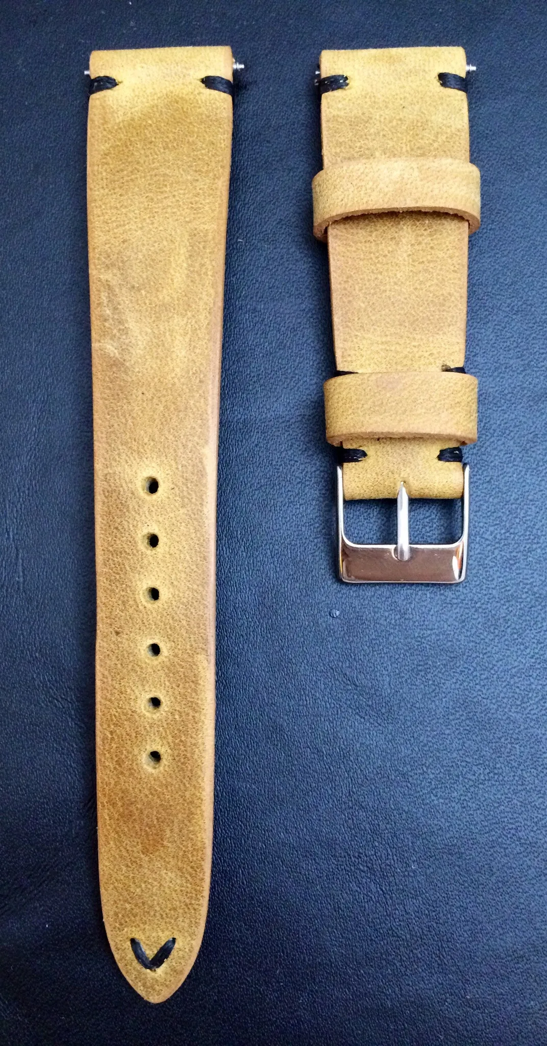 Leather Watch Strap, 20mm watch strap, 19mm watch band, Khaki Watch band for Rolex Watches