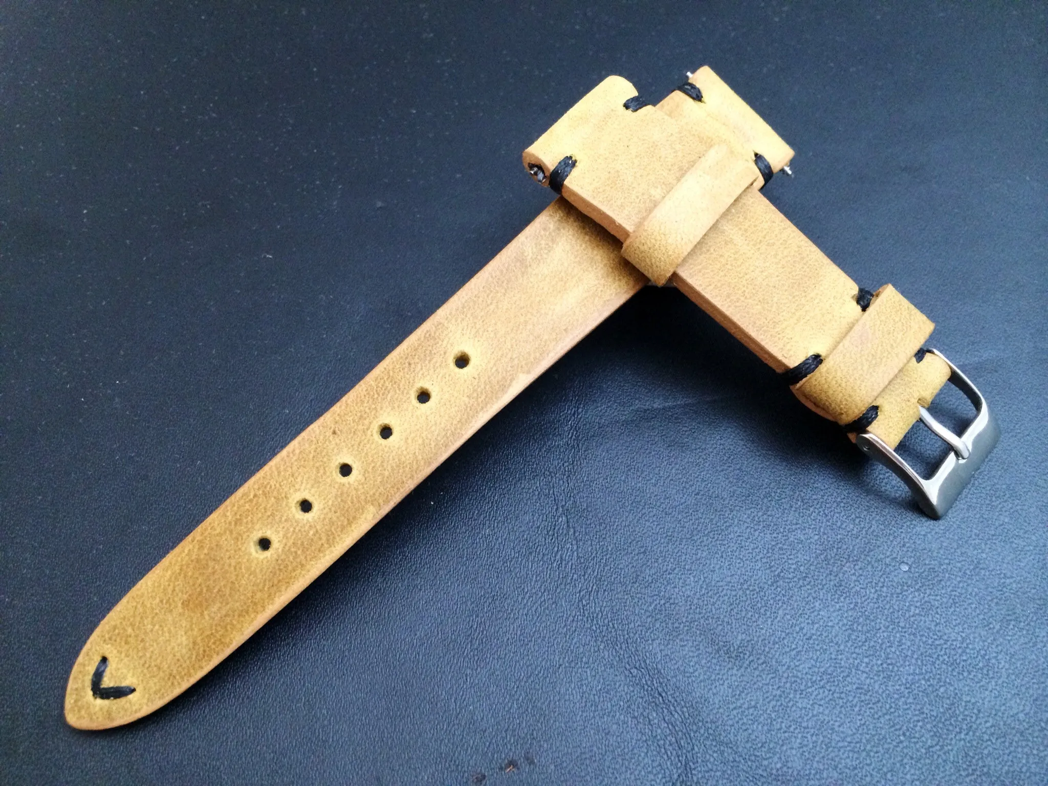 Leather Watch Strap, 20mm watch strap, 19mm watch band, Khaki Watch band for Rolex Watches