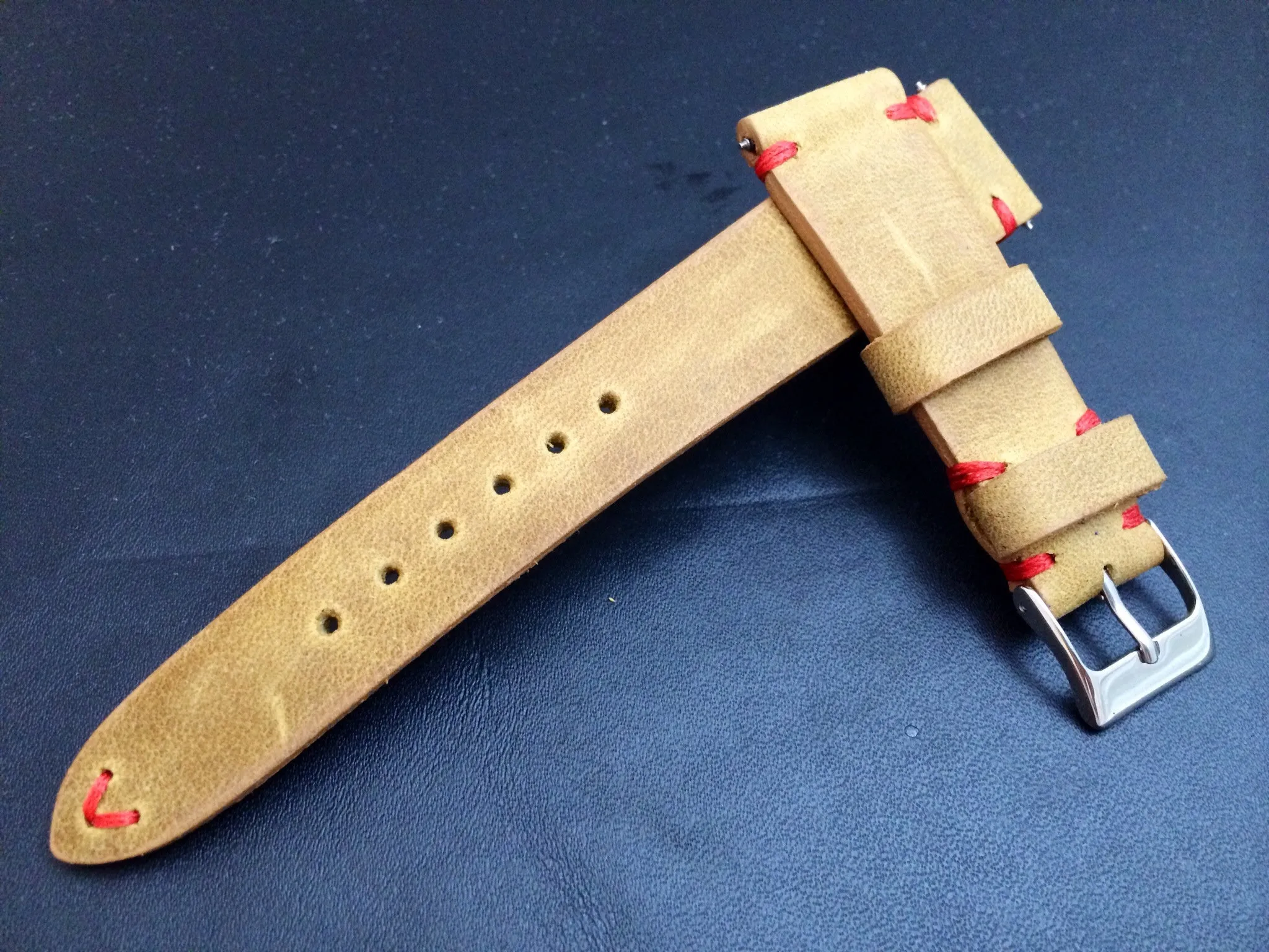 Leather Watch Strap, 20mm watch strap, 19mm watch band, Khaki Watch band for Rolex Watches