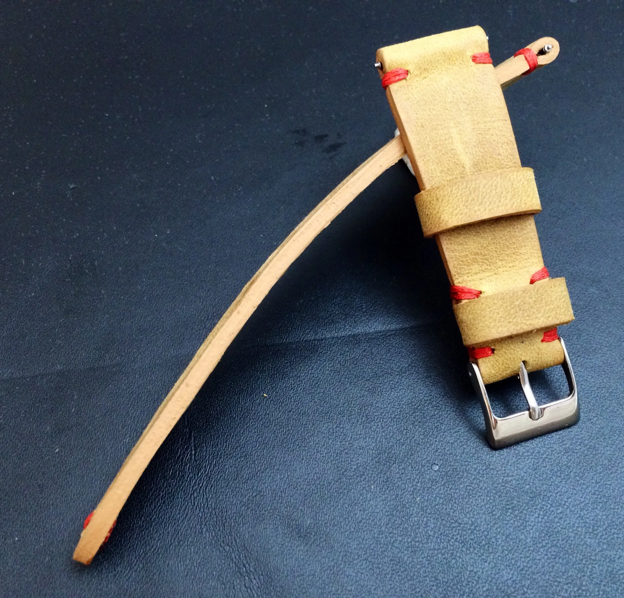 Leather Watch Strap, 20mm watch strap, 19mm watch band, Khaki Watch band for Rolex Watches