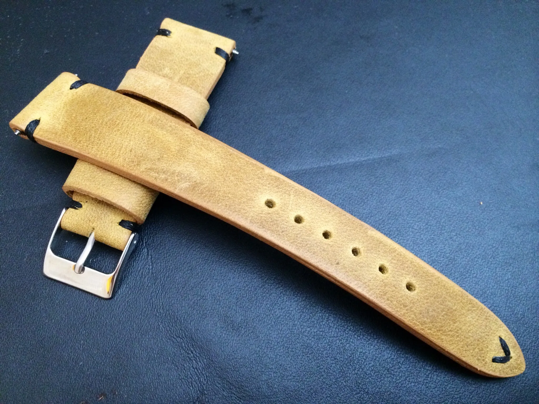 Leather Watch Strap, 20mm watch strap, 19mm watch band, Khaki Watch band for Rolex Watches