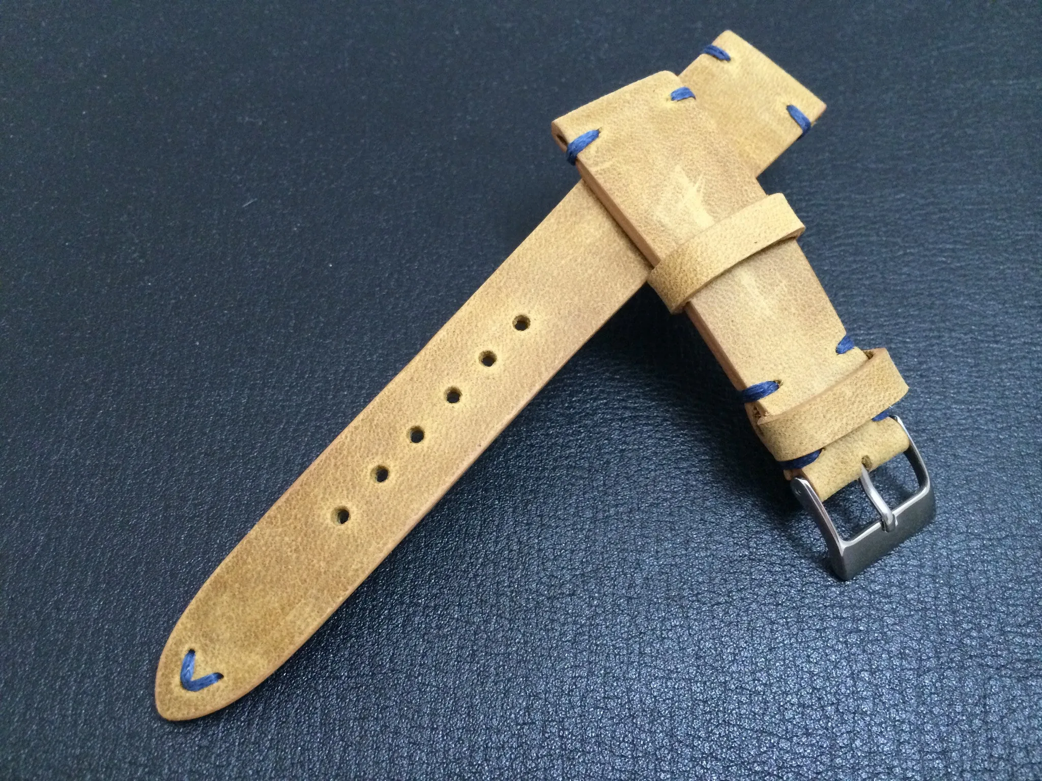 Leather Watch Strap, 20mm watch strap, 19mm watch band, Khaki Watch band for Rolex Watches