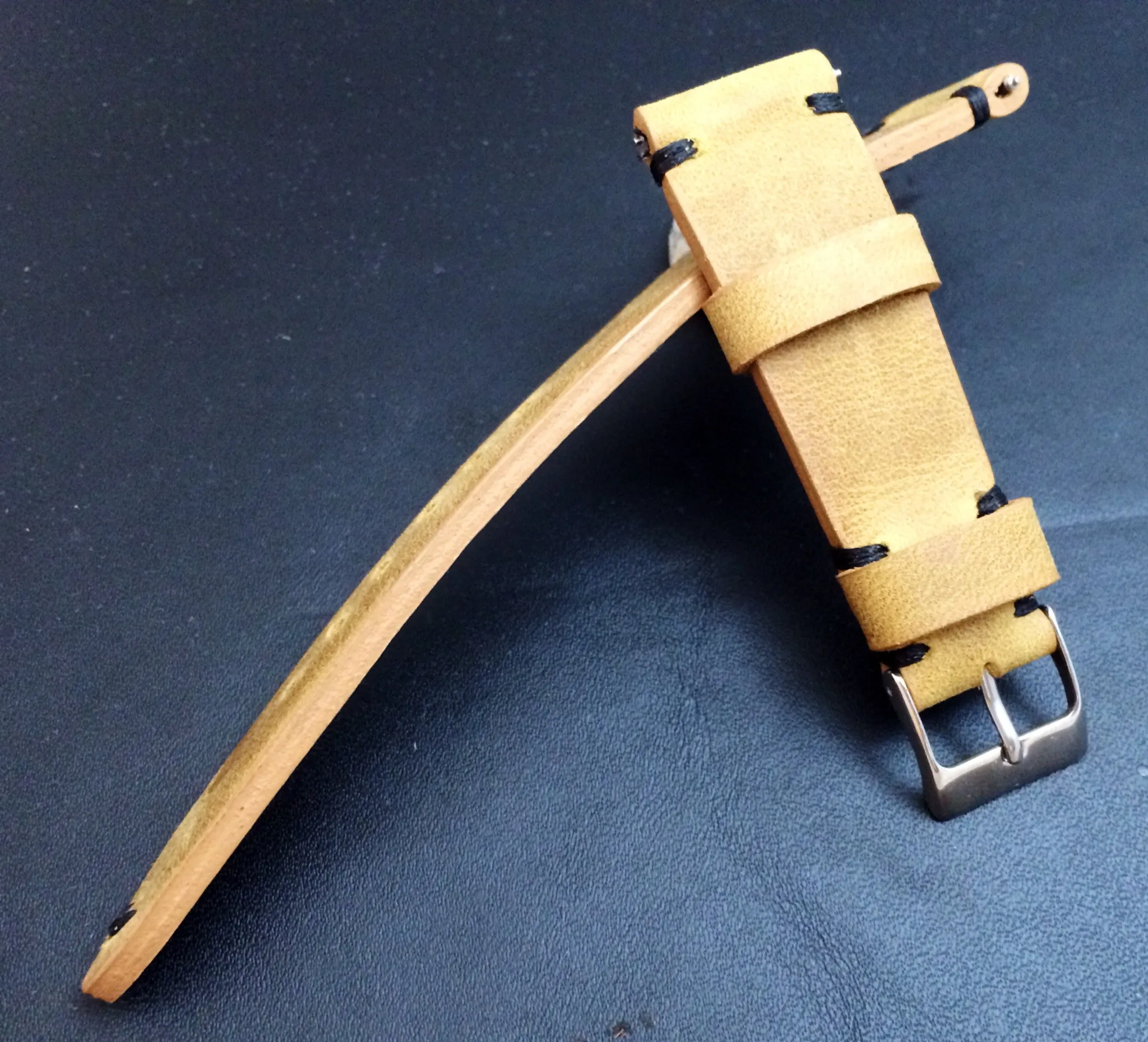 Leather Watch Strap, 20mm watch strap, 19mm watch band, Khaki Watch band for Rolex Watches
