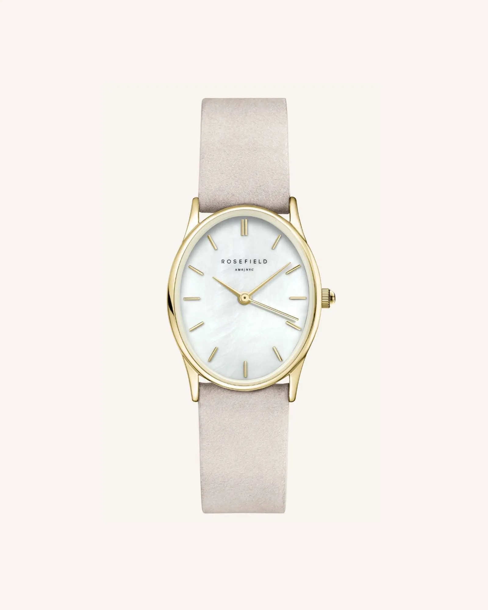 Light Grey Nubuck Gold Strap