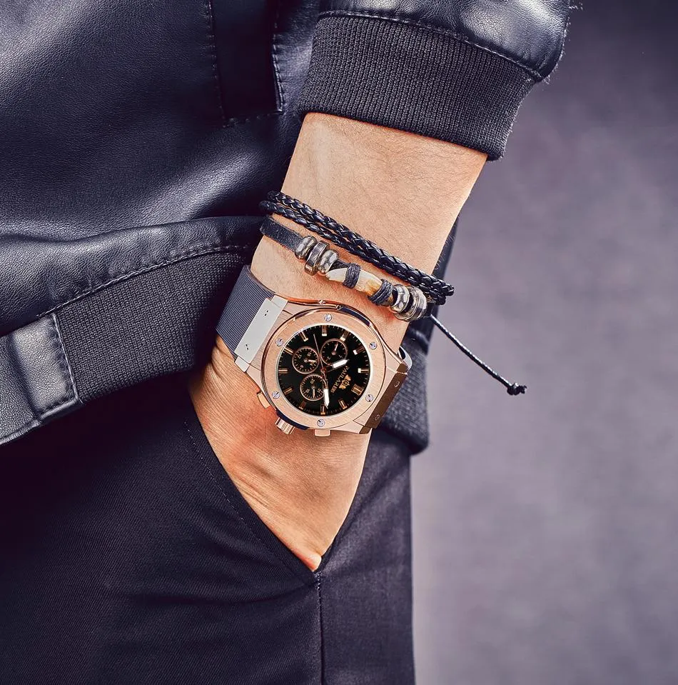 Luxury Automatic Sports Watch - Rubber Strap