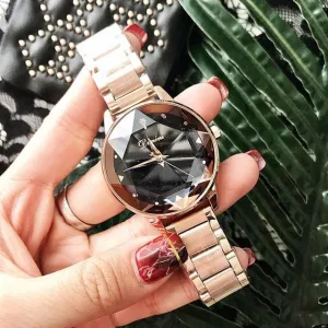 Luxury Brand Fashion Rose Stainless Steel Gold Quartz Watch