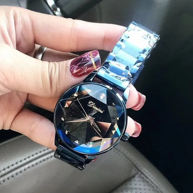 Luxury Brand Fashion Rose Stainless Steel Gold Quartz Watch
