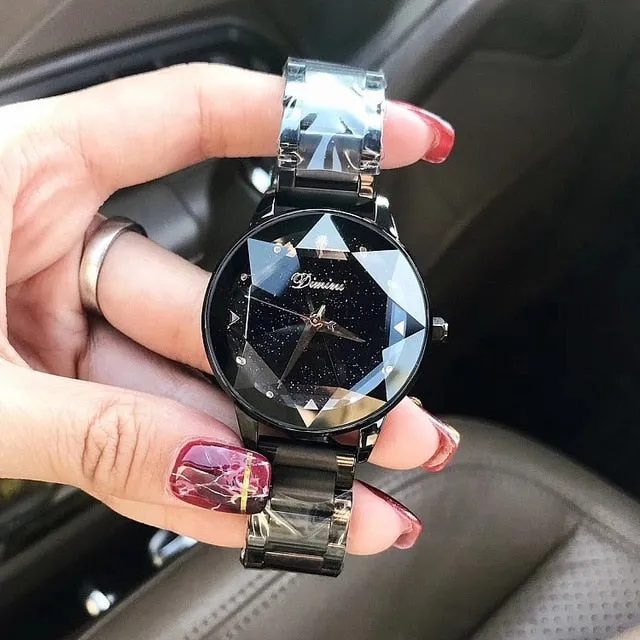 Luxury Brand Fashion Rose Stainless Steel Gold Quartz Watch