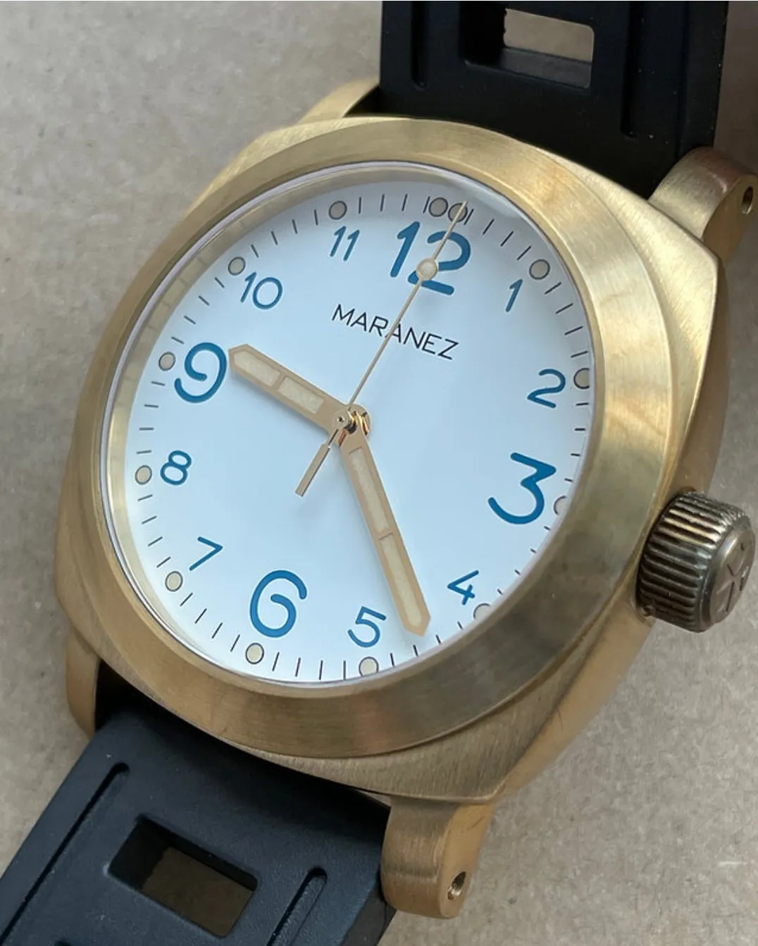 Maranez Layan brass White ceramic watch