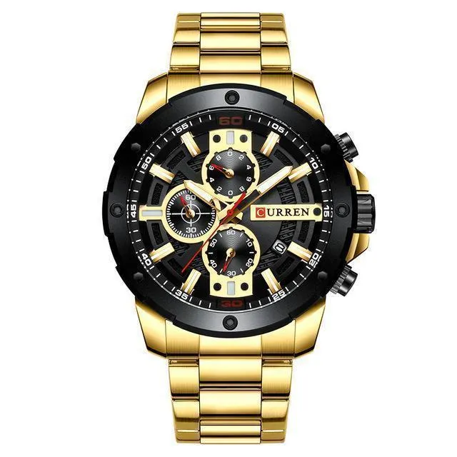 Men Quartz Watch Blue Classic Chronograph