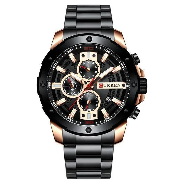 Men Quartz Watch Blue Classic Chronograph