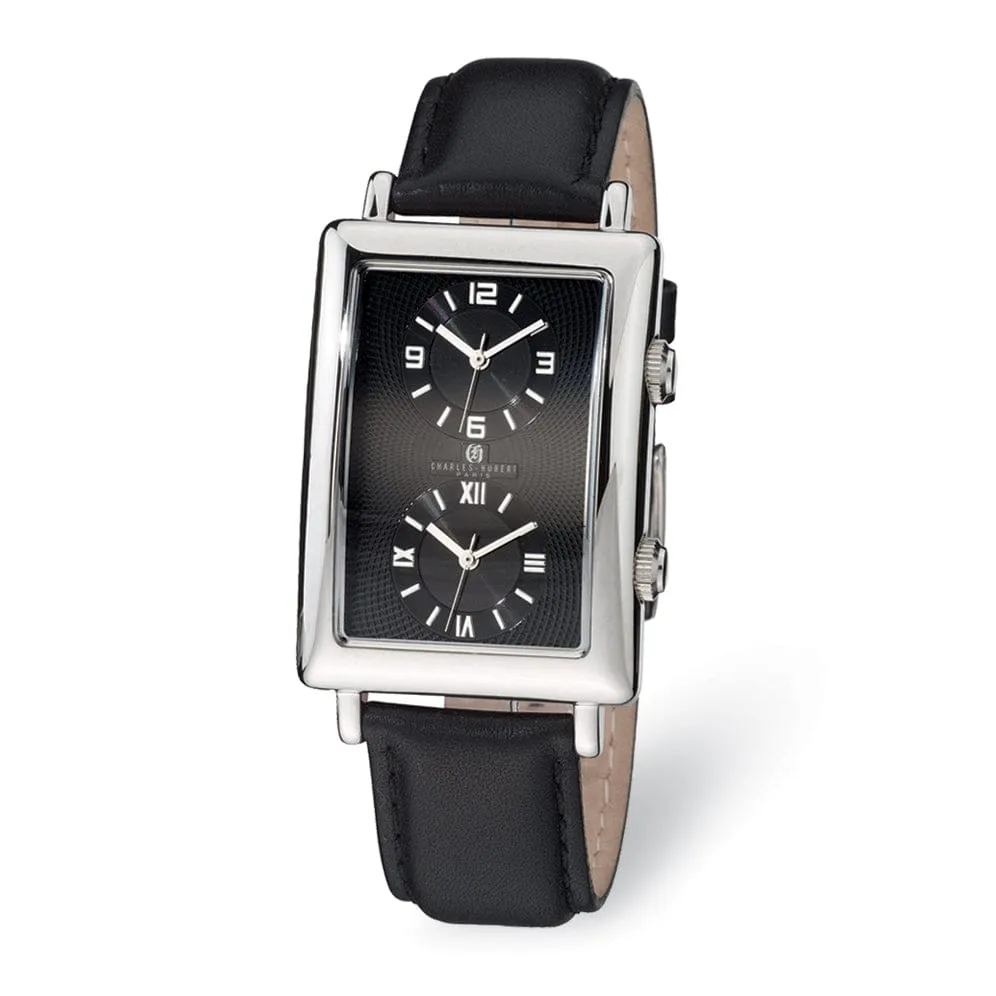 Men's Charles Hubert Dual Time Black Dial Watch