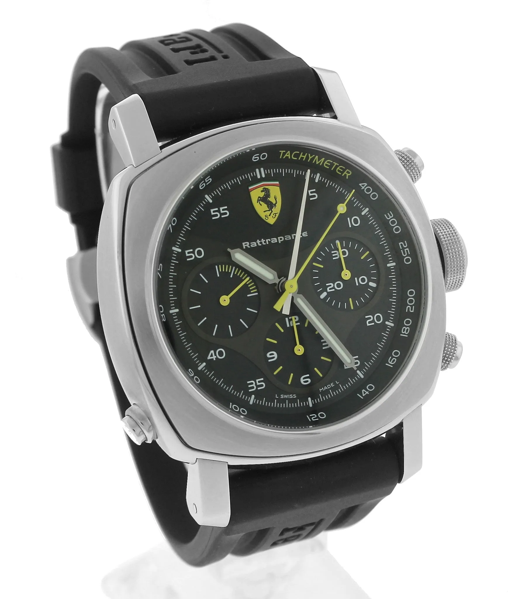 Men's Panerai Ferrari Scuderia Rattrapante Steel Chronograph 45mm Watch FER00010