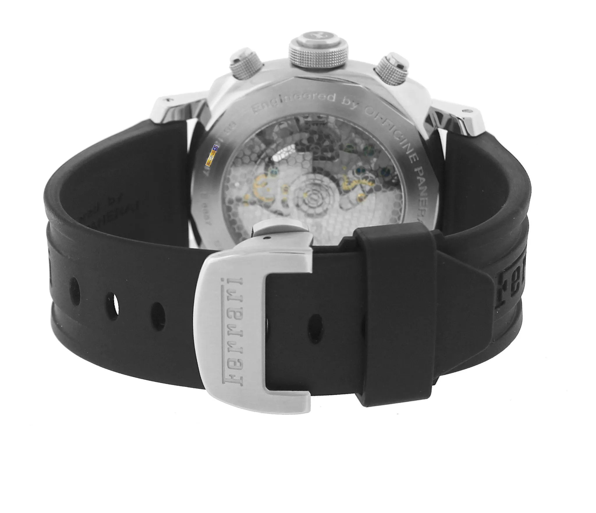 Men's Panerai Ferrari Scuderia Rattrapante Steel Chronograph 45mm Watch FER00010
