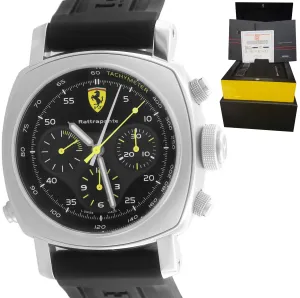Men's Panerai Ferrari Scuderia Rattrapante Steel Chronograph 45mm Watch FER00010