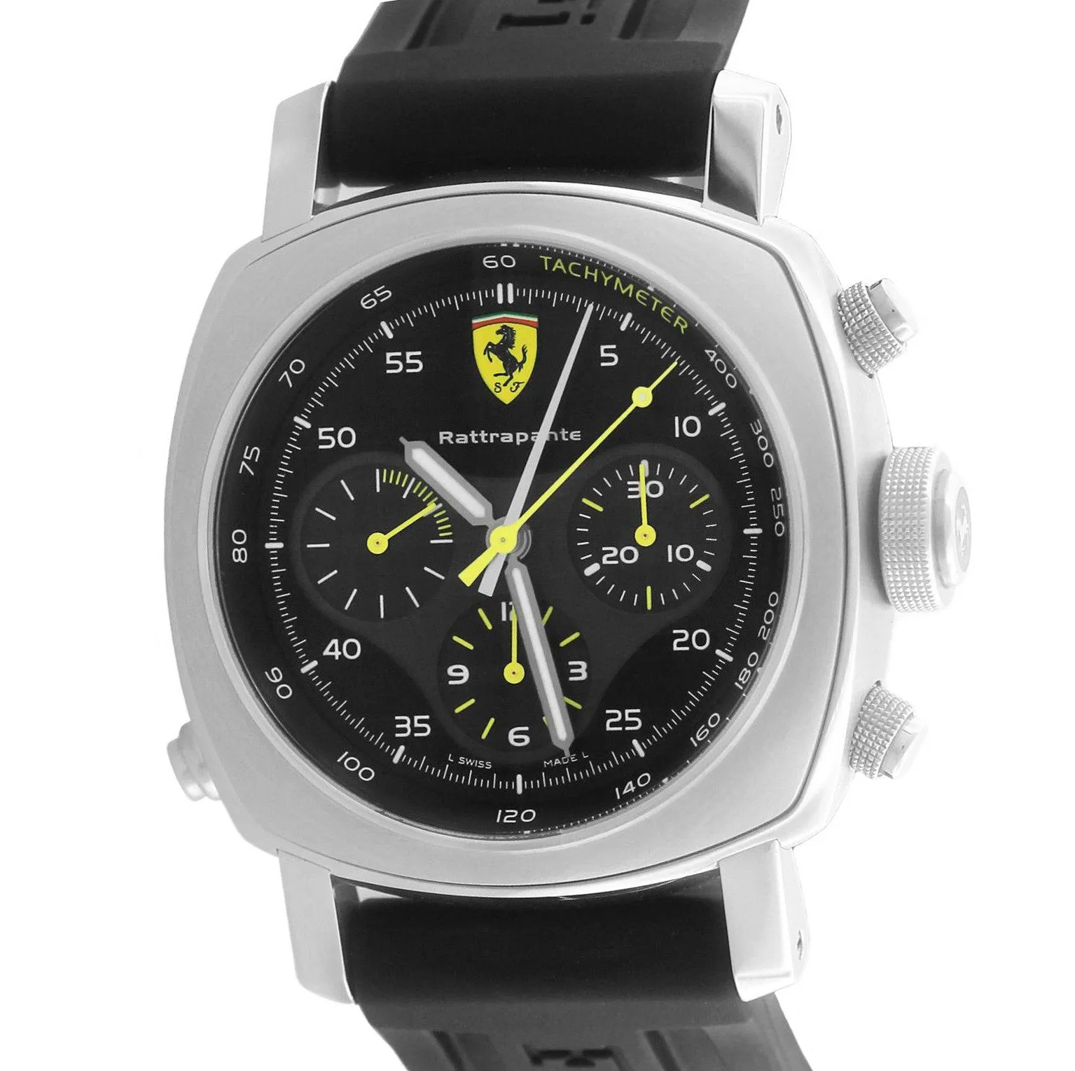 Men's Panerai Ferrari Scuderia Rattrapante Steel Chronograph 45mm Watch FER00010