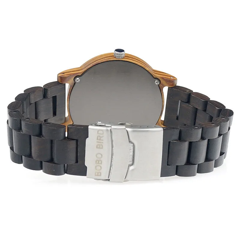 Men's Red Sandalwood Dial   Ebony Wood Band Wooden Watch