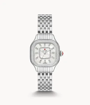 Michele Meggie Diamond Stainless Steel Watch