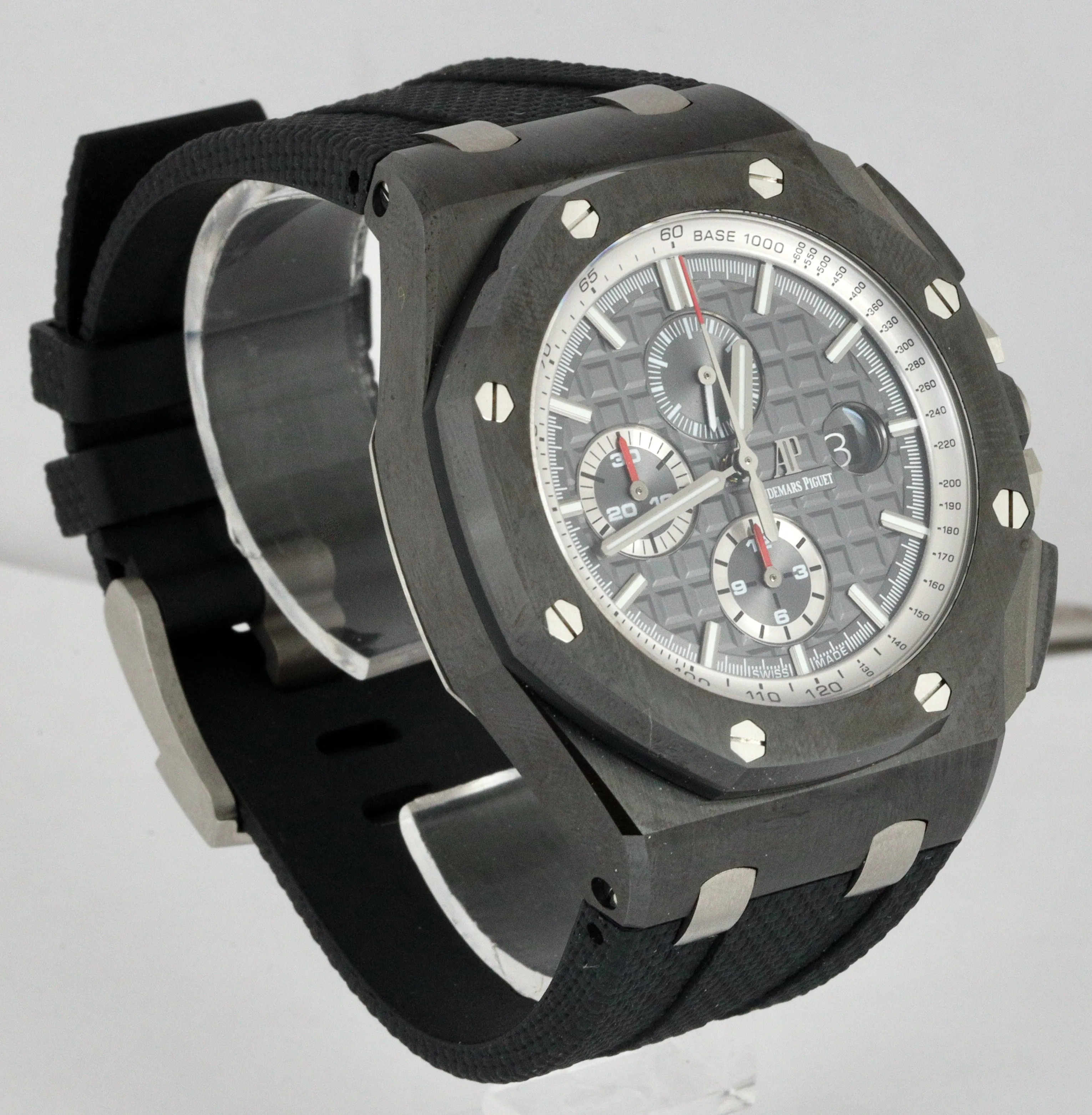 MINT Audemars Piguet AP Royal Oak Offshore Grey 44mm Black Ceramic Watch 26405